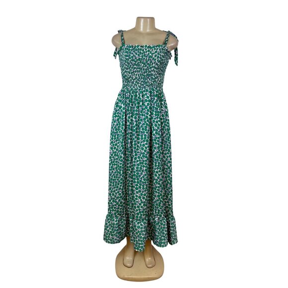 Summersalt Women's Green Polka Dot Sleeveless Maxi Dress Sz M - New - Picture 1 of 6